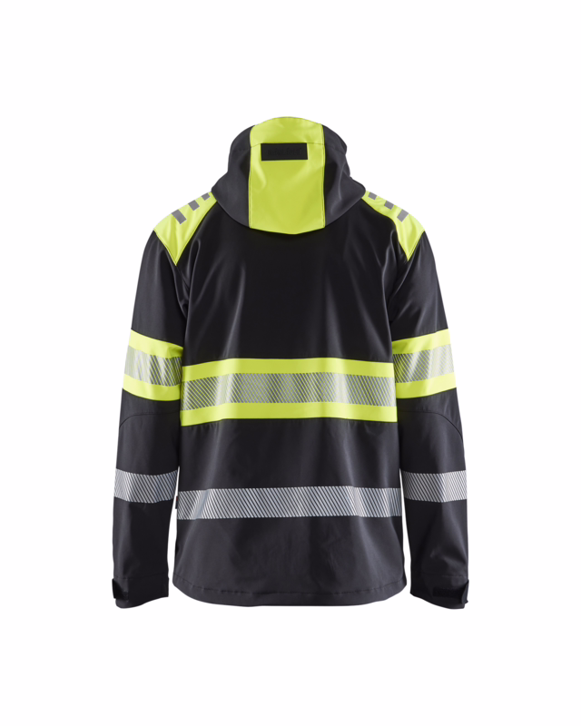 Softshell jakke Hi-vis 4494 sort/gul, str. 2XL
