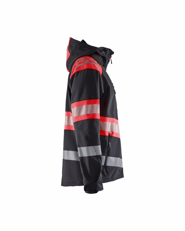 Softshell jakke 4494 Hi-vis Sort/Rød, str. XS
