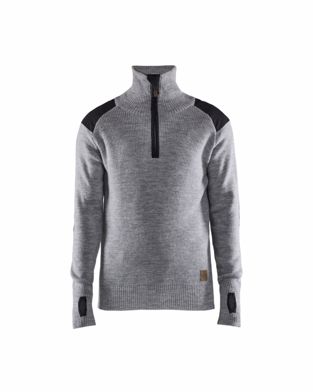 Uldtrøje 4630 gråmeleret/mørk grå, str. 2XL
