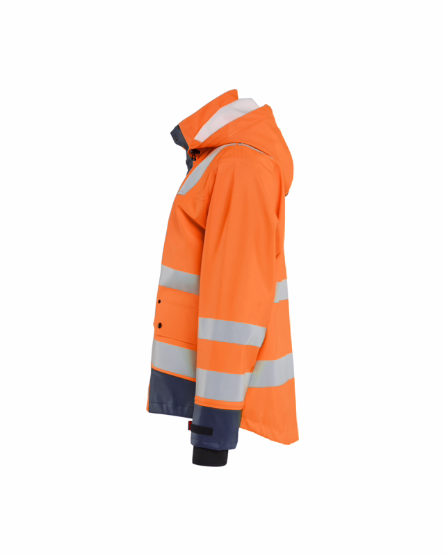 Regnjakke Hi-vis 4327 orange/marineblå, str. M
