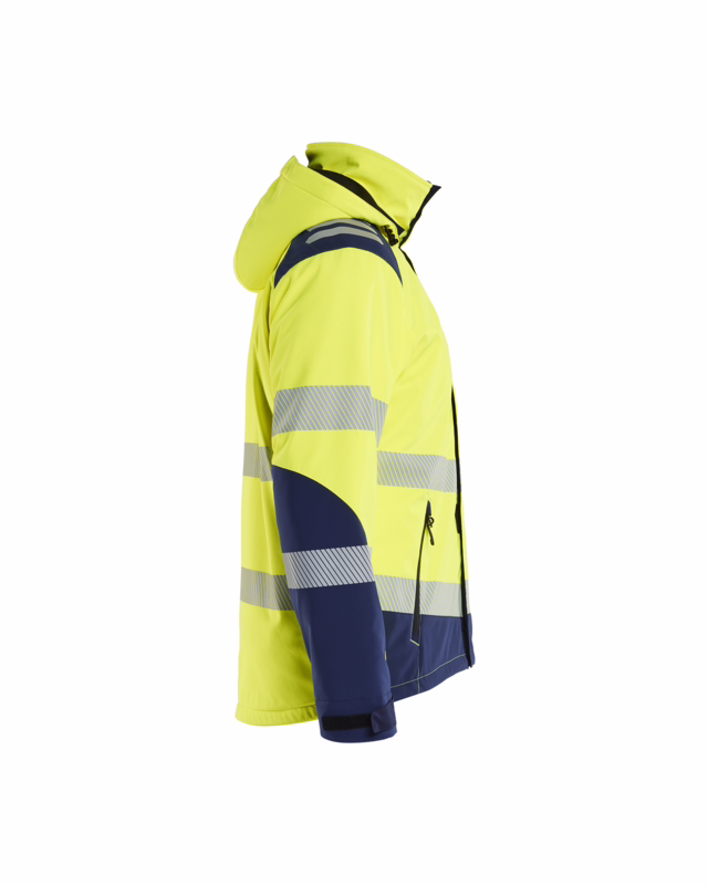 Vintersoftshell jakke Hi-vis 4400 Gul/Marineblå, str. 2XL