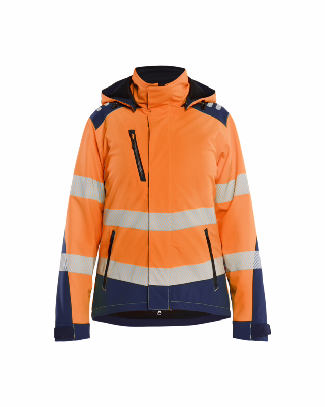Vintersoftshell jakke Dame Hi-vis 4401 Orange/Marine str 3XL