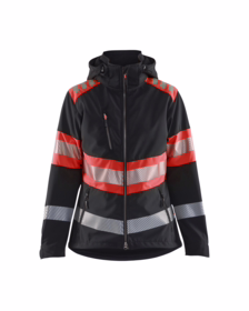 Blåkläder - Softshell jakke Dame 4404 Hi-vis Sort/Rød