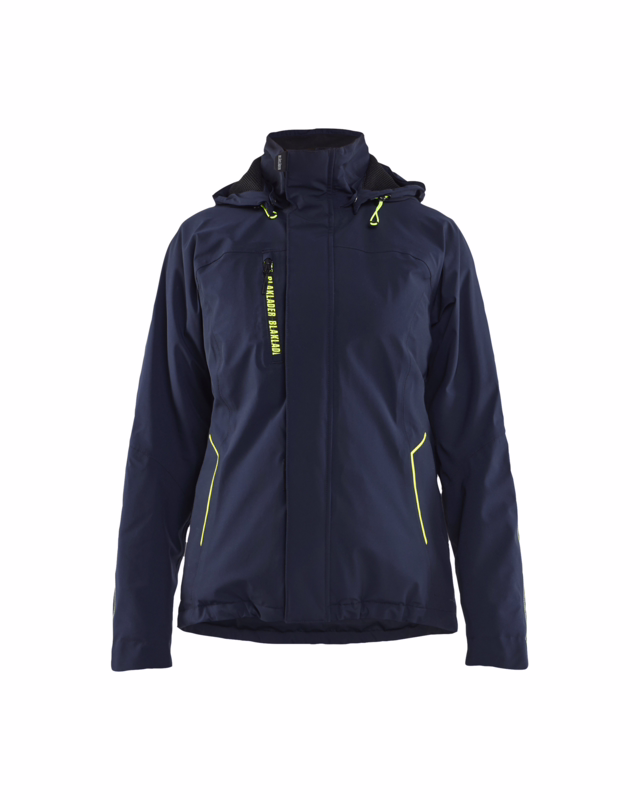 Vinterjakke Dame 4408 Mørk marineblå/gul, str. M