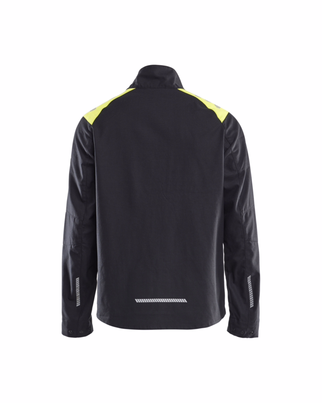 Arbejdsskjorte 4409 Sort/High Vis Gul, str. XL