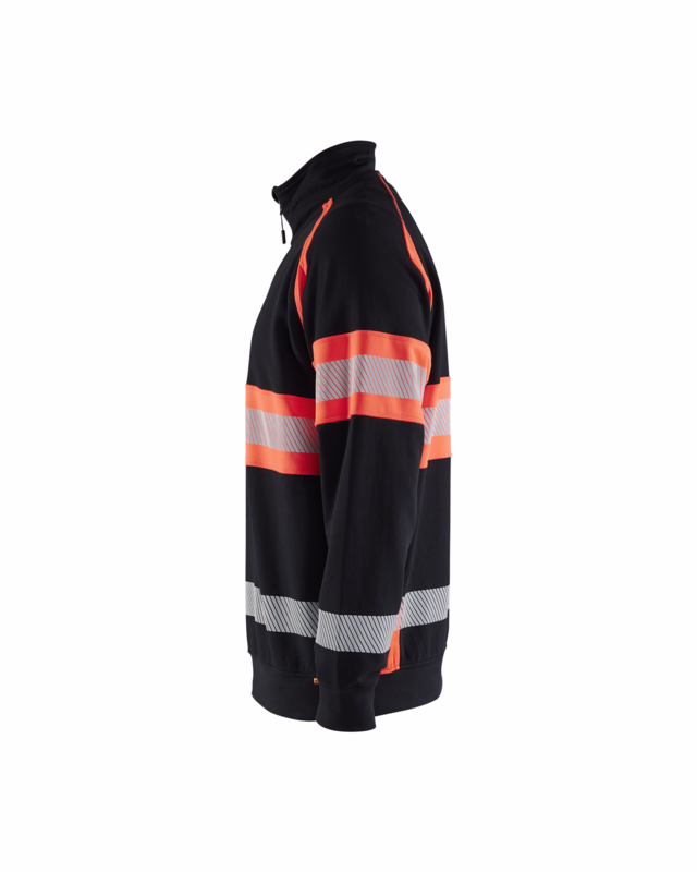 Sweatshirt Hi-vis 3553 Sort/rød, str. 4XL