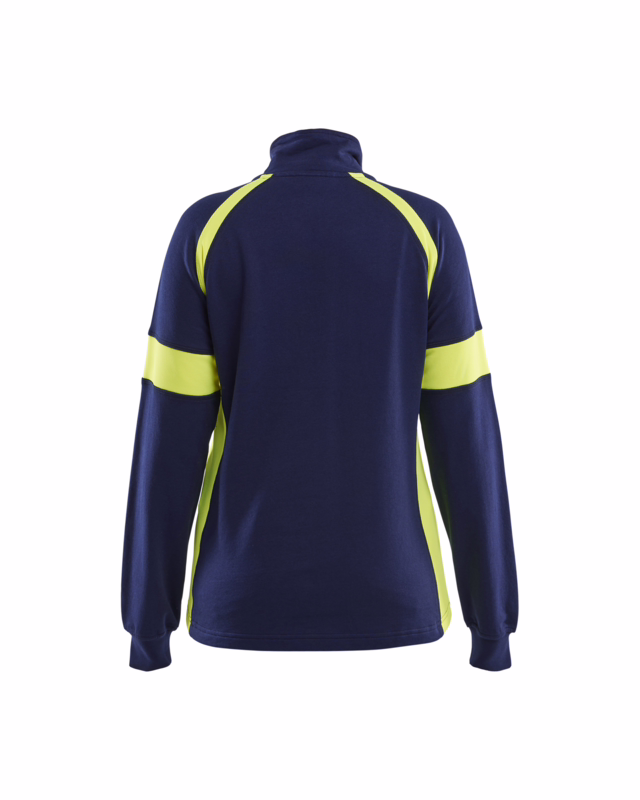 Sweatshirt Dame ½-lyn 3566 Marineblå/gul, str. S
