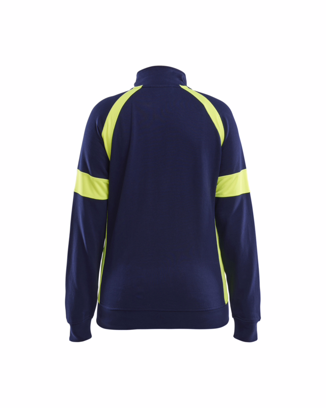 Sweatshirt Dame m/lyn 3568 Marineblå/gul, str. XL
