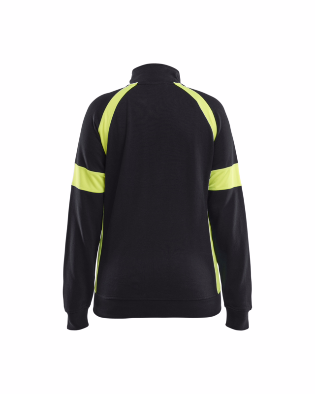 Sweatshirt Dame m/lyn 3568 Sort/gul, str. L