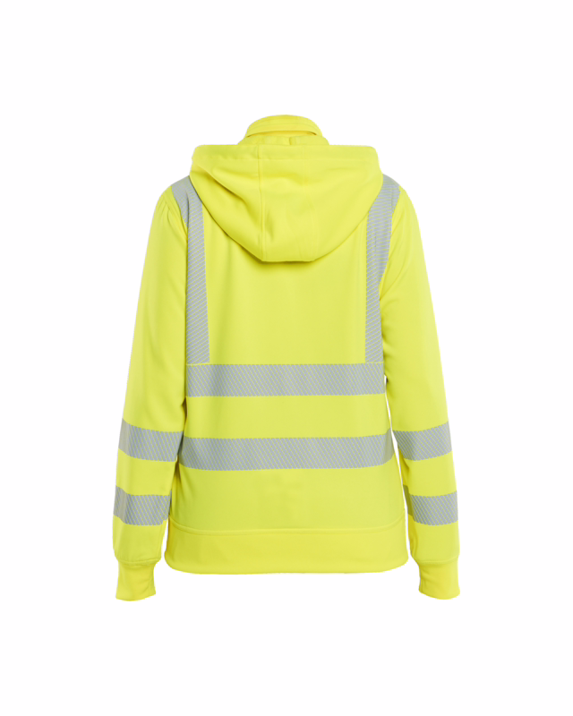 Sweatshirt Dame m/aftagelig hætte Hi-vis 3574 gul, str. L