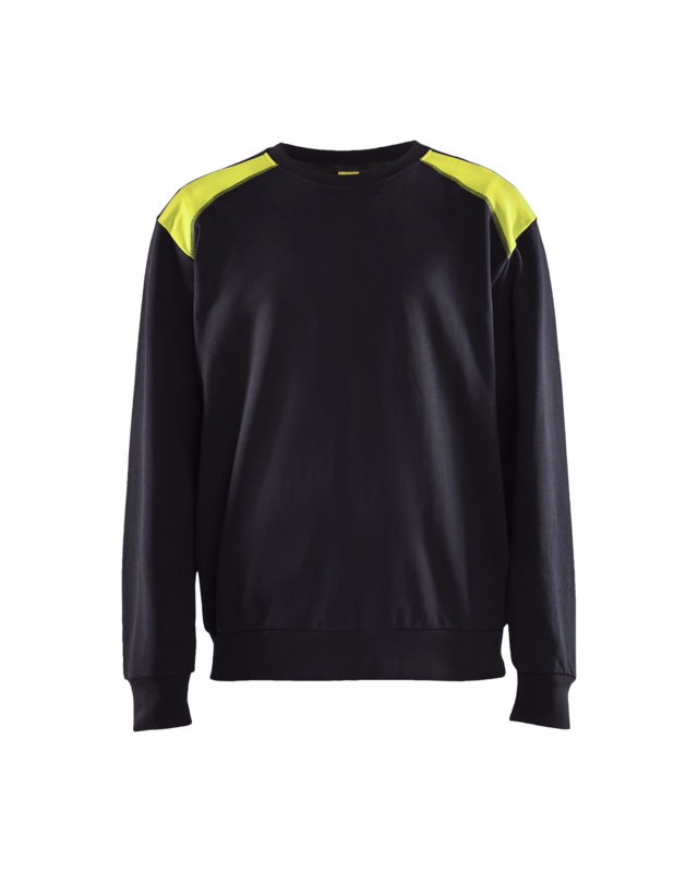 Sweatshirt 3580 sort/gul, str. XS