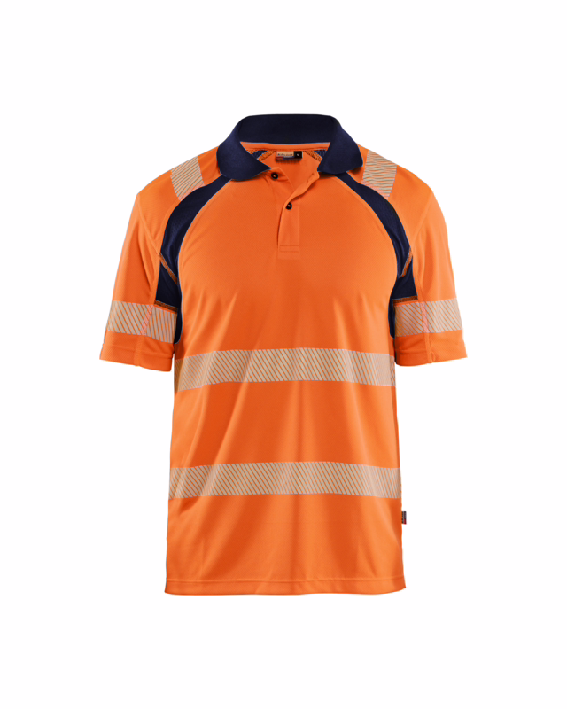 Poloshirt Hi-vis 3595 Orange/Marineblå, str. M