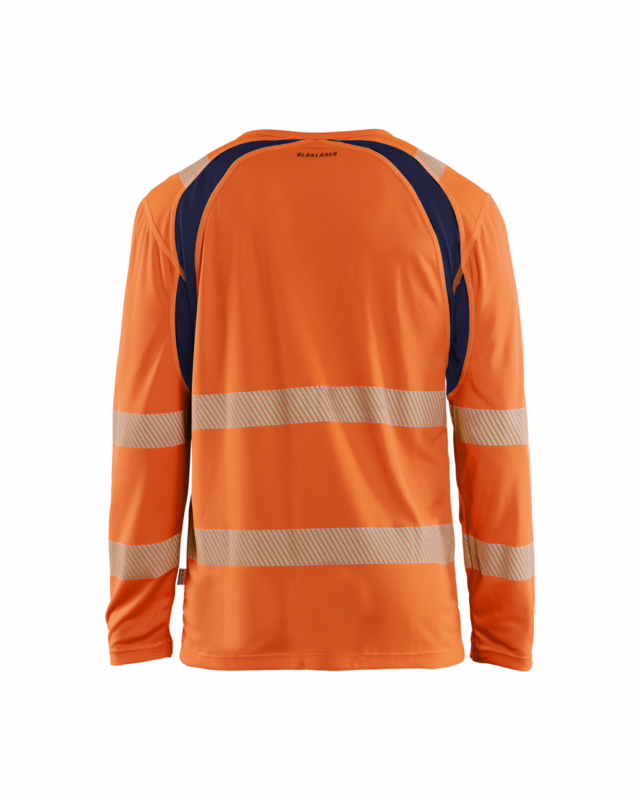 T-shirt L/Æ 3599 Hi-vis Orange/Marineblå, str. M