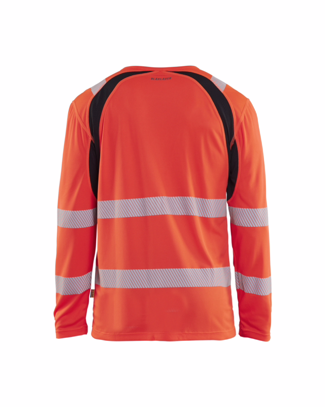 T-shirt L/Æ 3599 Hi-vis Rød/sort, str. XS