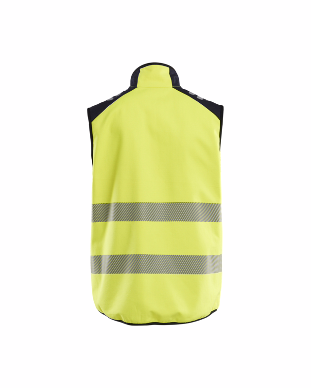 Softshell vest 3849 High Vis Gul/Marineblå, str. M