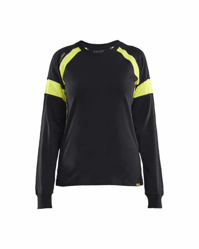 T-shirt Dame 3521 Sort/gul, str. XS