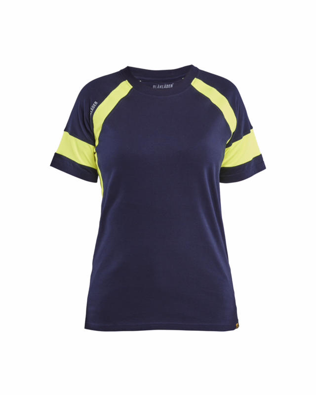 T-shirt Dame 3524 Marineblå/gul, str. S