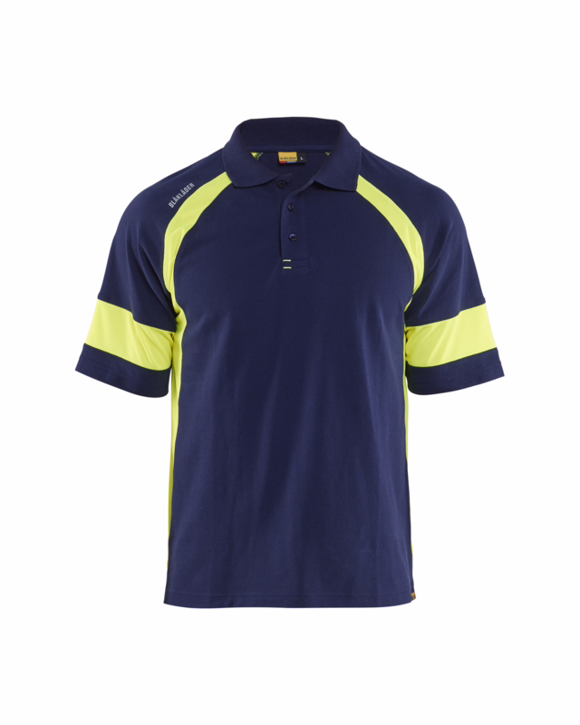 Poloshirt 3528 Marineblå/Hi-vis Gul, str. M