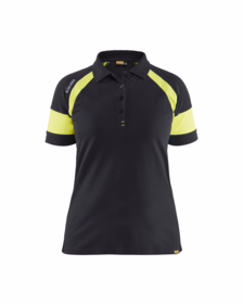 Blåkläder - Poloshirt Dame 3528 Sort/High Vis Gul