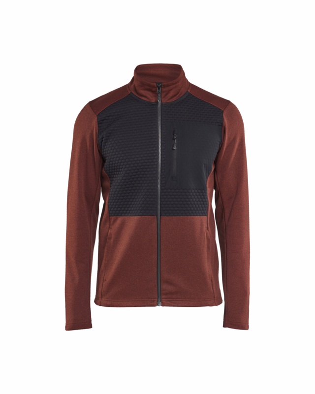 Sweatshirt m/lyn 3548 Brændt Rød/sort, str. M