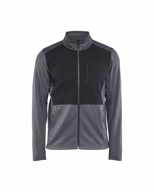 Sweatshirt m/lyn 3548 Sortmeleret, str. 2XL
