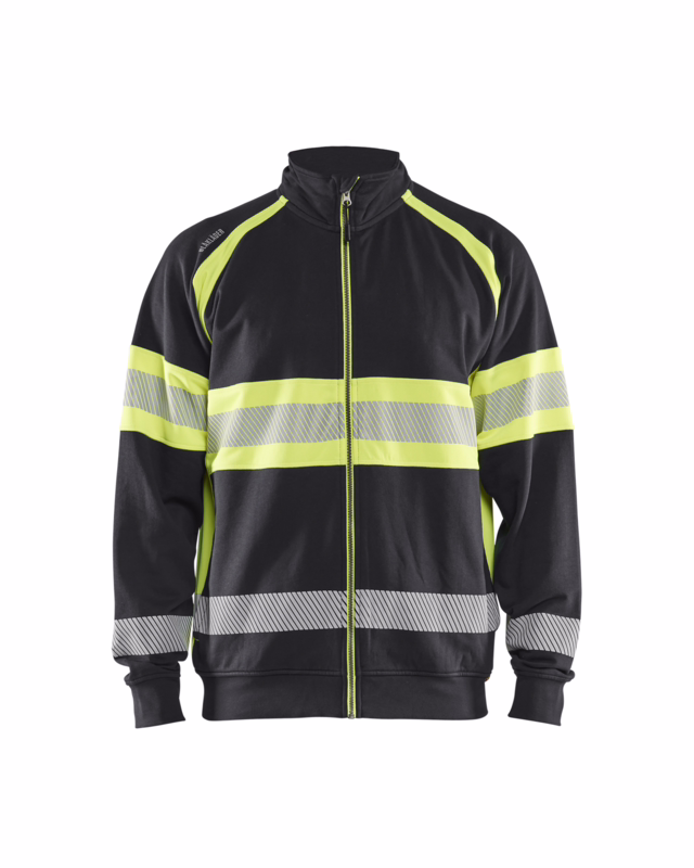 Sweatshirt Hi-vis 3551 Sort/gul, str. L