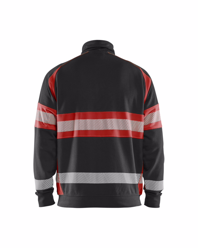 Sweatshirt Hi-vis 3551 Sort/rød, str. 4XL