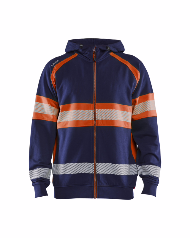 Hættetrøje Hi-vis 3552 Marineblå/Orange, str. S