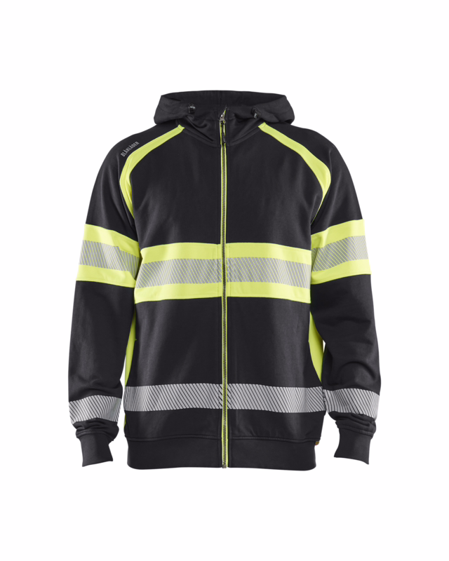 Hættetrøje Hi-vis 3552 Sort/gul, str. 3XL