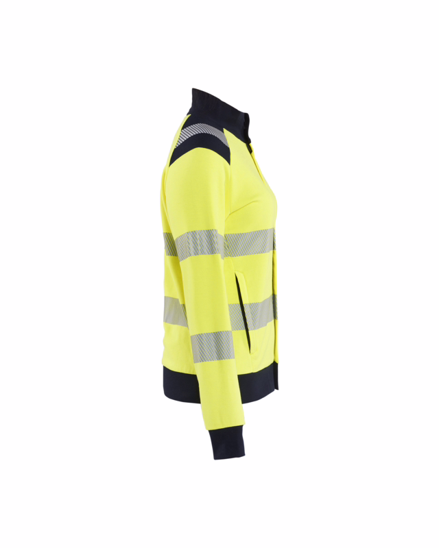 Sweatshirt Dame Hi-vis m/lyn 3471 Gul/Marineblå, str. L
