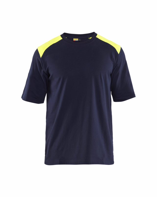 T-shirt 3476 Hi-vis Marineblå/Gul, str. 2XL