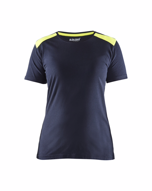 T-shirt Dame 3479 Hi-vis Mørk Marineblå/Gul, str. M