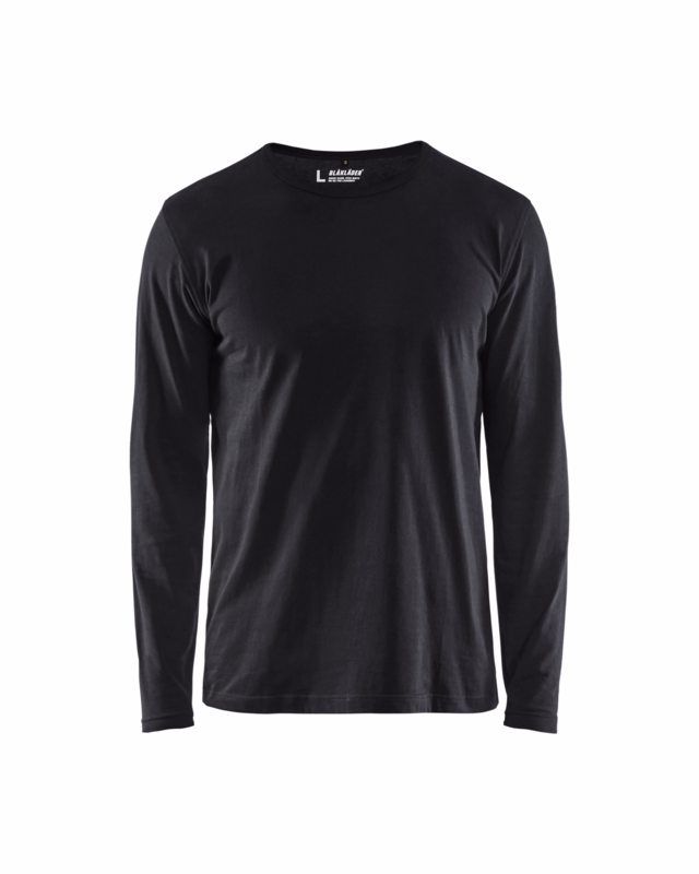 T-shirt L/Æ 3500 Lang Sort, str. S