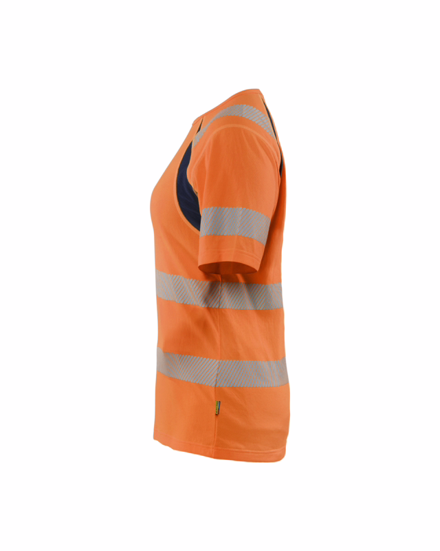 T-shirt Dame 3503 Hi-vis Orange/Marineblå, str. L