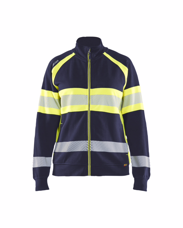 Sweatshirt Dame 3505 Hi-vis Marineblå/Gul, str. 3XL