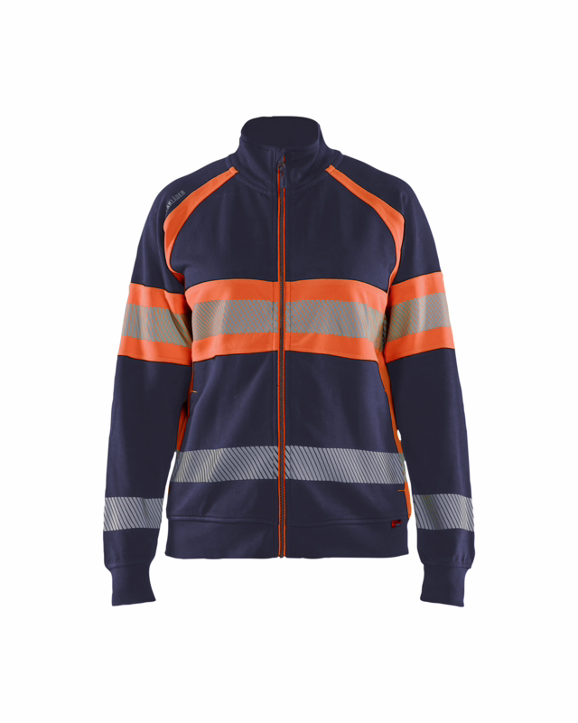 Sweatshirt Dame 3505 Hi-vis Marineblå/Orange, str. M