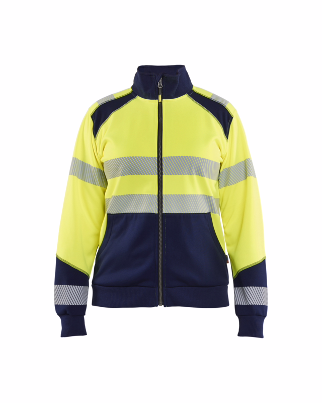 Sweatshirt Dame Hi-vis m/lyn 3508 Gul/Marineblå, str. L