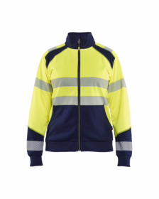 Blåkl äder - Sweatshirt Dame Hi-vis m/lyn 3508 Gul/Marineblå