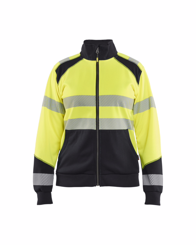 Sweatshirt Dame Hi-vis m/lyn 3508 Gul/sort, str. 2XL