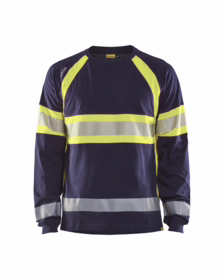 Blåkläder - T-shirt L/Æ Hi-vis 3510 marineblå/gul