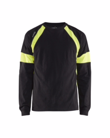 Blåkläder - T-shirt L/Æ 3520 sort/gul