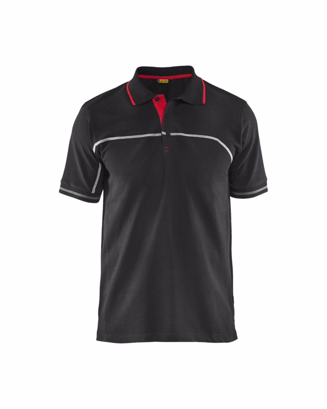 Poloshirt 3389 sort/rød, str. M