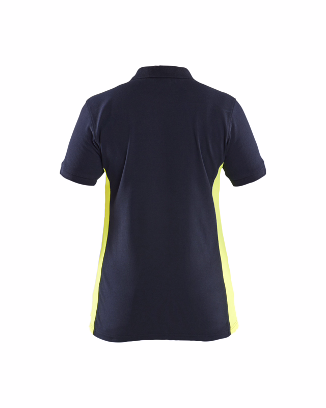 Poloshirt Dame 3390 Hi-vis Mørk Marineblå/Gul, str. XL
