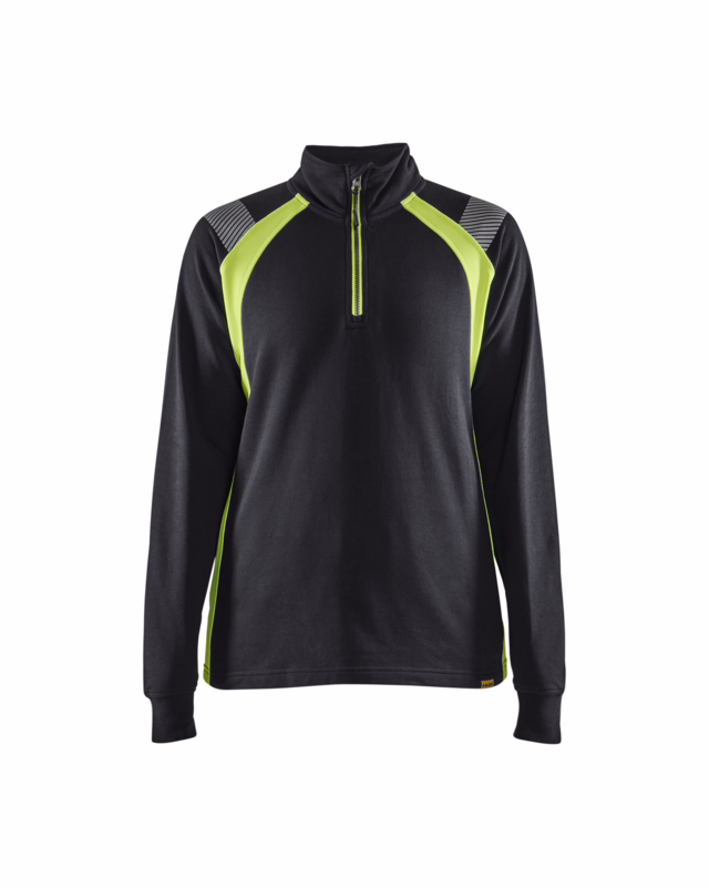 Sweatshirt Dame 3403 sort/gul, str.L