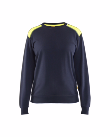 Blåkläder - Sweatshirt Dame 3408 Hi-vis Mørk Marineblå/gul