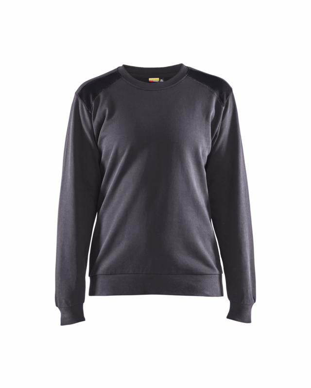 Sweatshirt Dame 3408 mellemgrå/sort, str.M