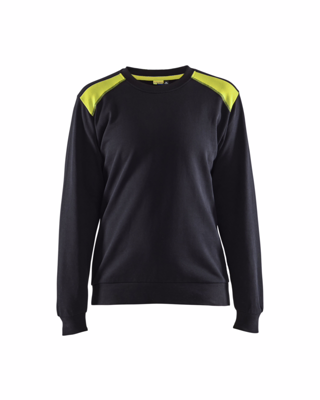 Sweatshirt Dame 3408 sort/gul, str.2XL
