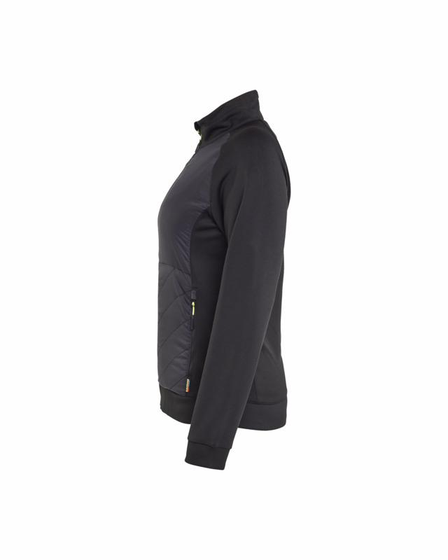 Sweatjakke Dame 3419 Sort/gul, str. 3XL