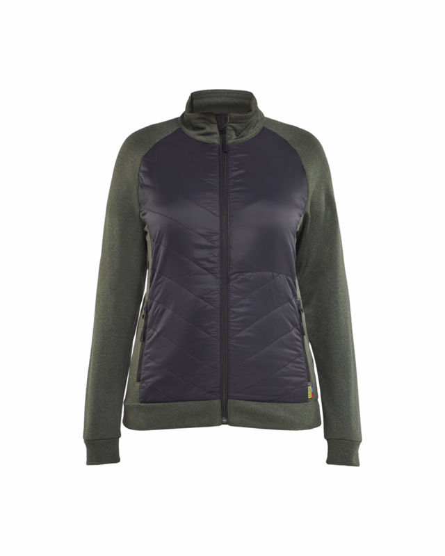 Sweatjakke Dame 3419 Efterårsgrøn/Sort, str. L