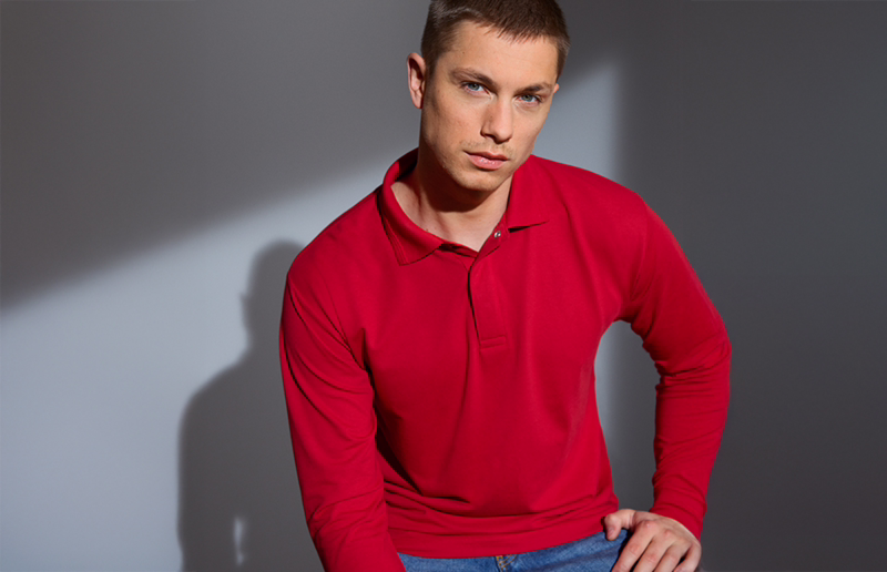 Poloshirt 0336 L/Æ Rød, str. XL
